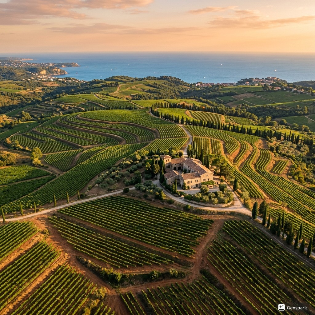 Agriculture : matériel de traitement en milieu viticole, vignes en arrière-plan